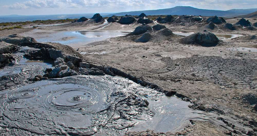 mud volcanoes